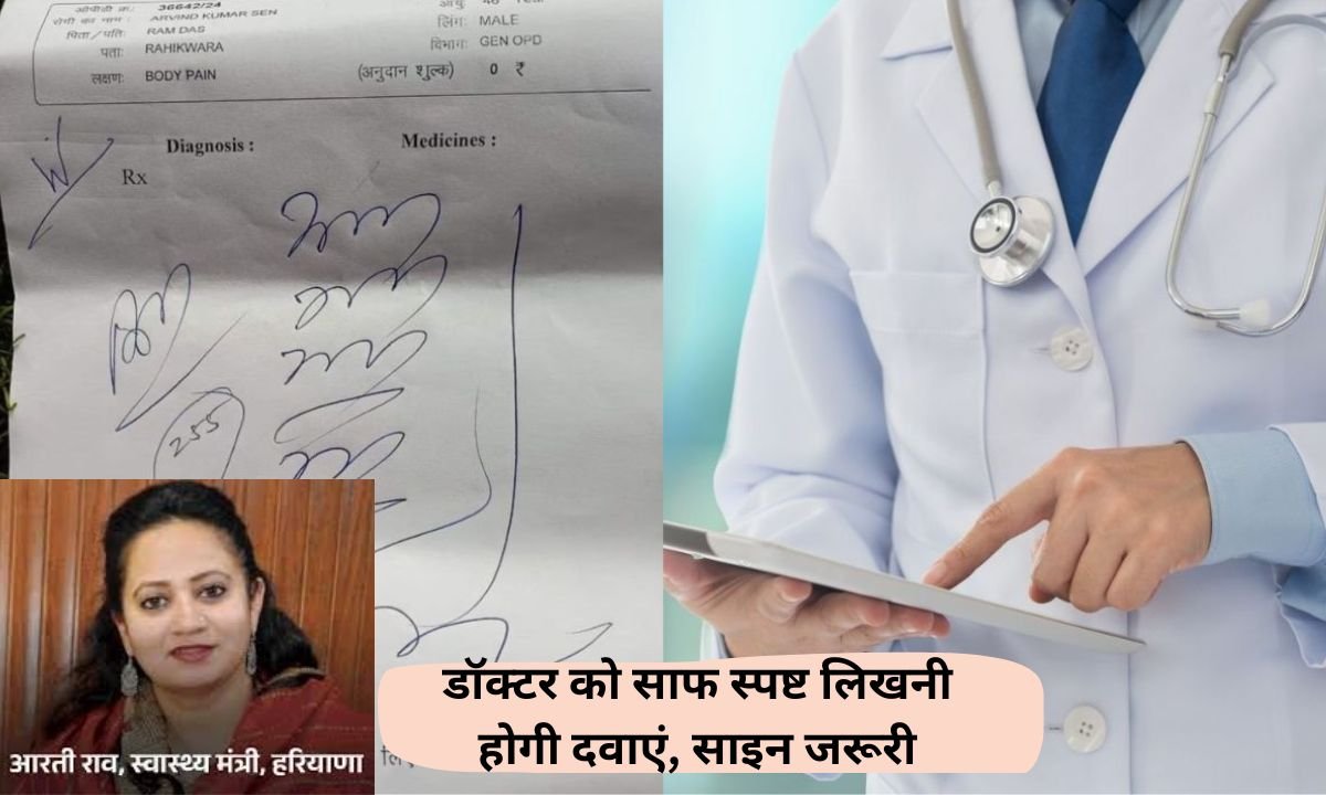 Haryana News The name of the medicine must be clearly written on the OPD slip, and the doctor's signature is also required on the lab report.