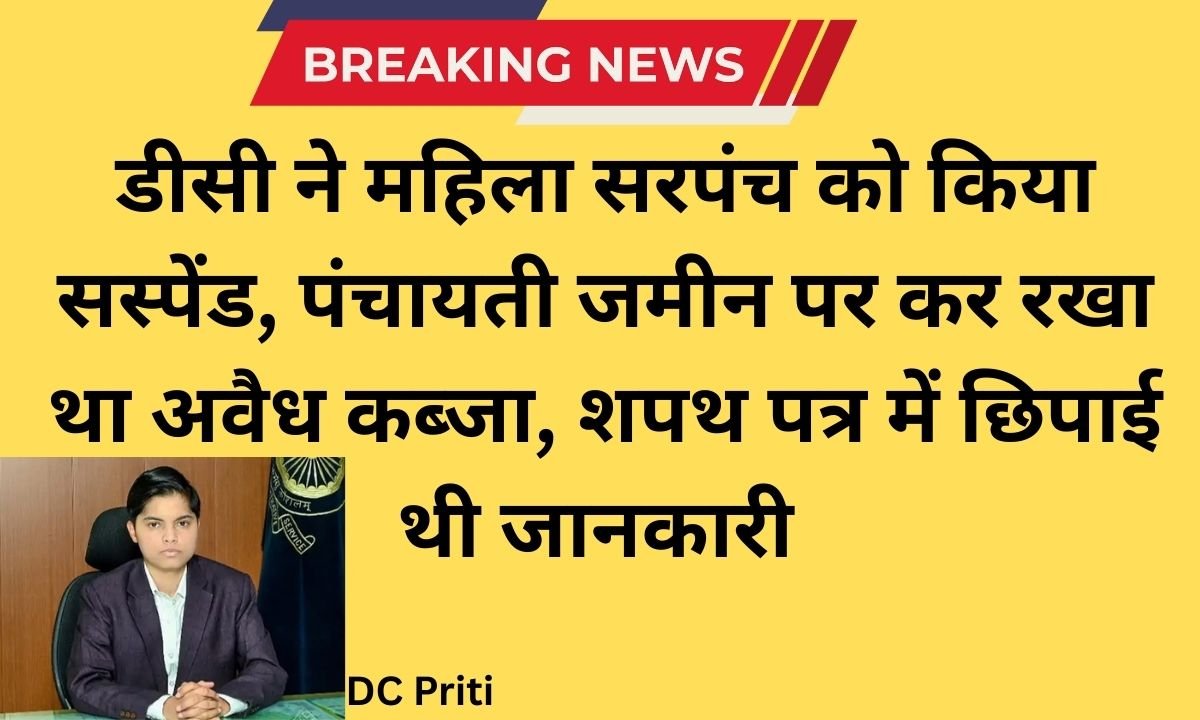 Kaithal DC suspends woman Sarpanch, family had illegally occupied land, did not provide information in affidavit