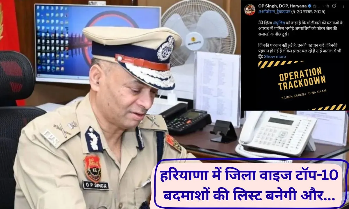 Operation Trackdown Countdown begins for top criminals in Haryana. Provide information on this mobile number 90342 90495, your name will be kept confidential.