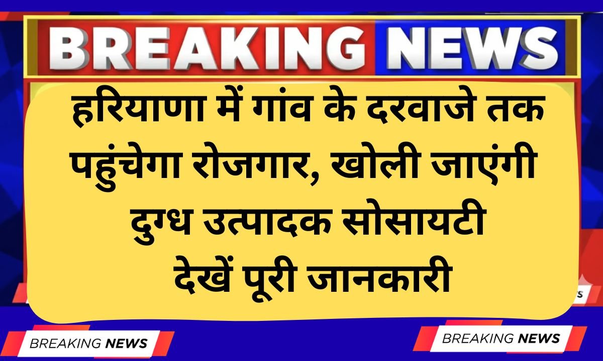 Haryana Milk producing societies Employment will reach the doorsteps of villages in Haryana, milk producing societies will be opened, see full details