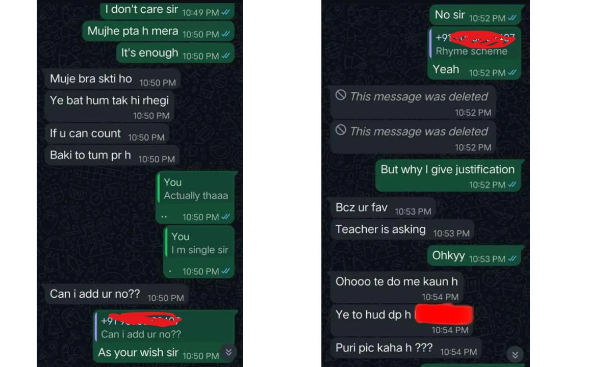 Jind CRSU Chaudhary Ranbir Singh University professor student WhatsApp chat