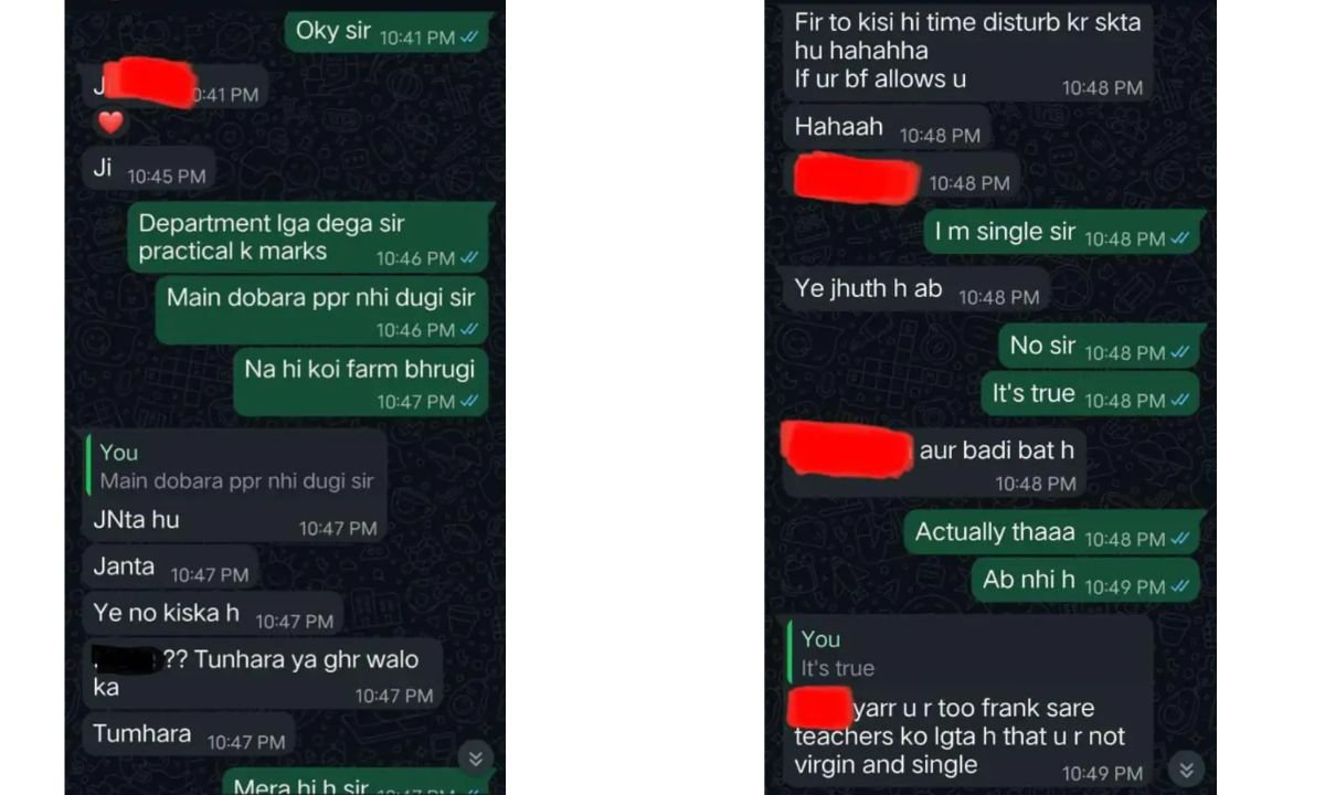 Jind CRSU Chaudhary Ranbir Singh University professor student WhatsApp chat