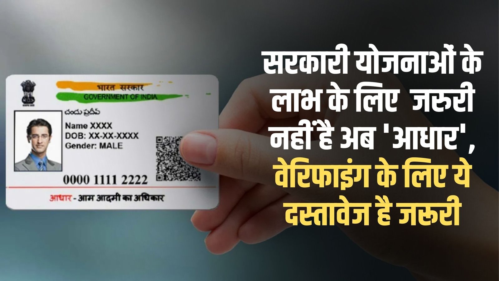 Government Scheme Document: Aadhaar is no longer required to avail benefits of government schemes, but these documents are required for verification.