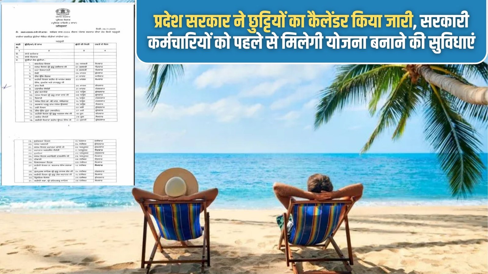 Holiday Calendar 2026: The state government has released a holiday calendar, allowing government employees to plan in advance.