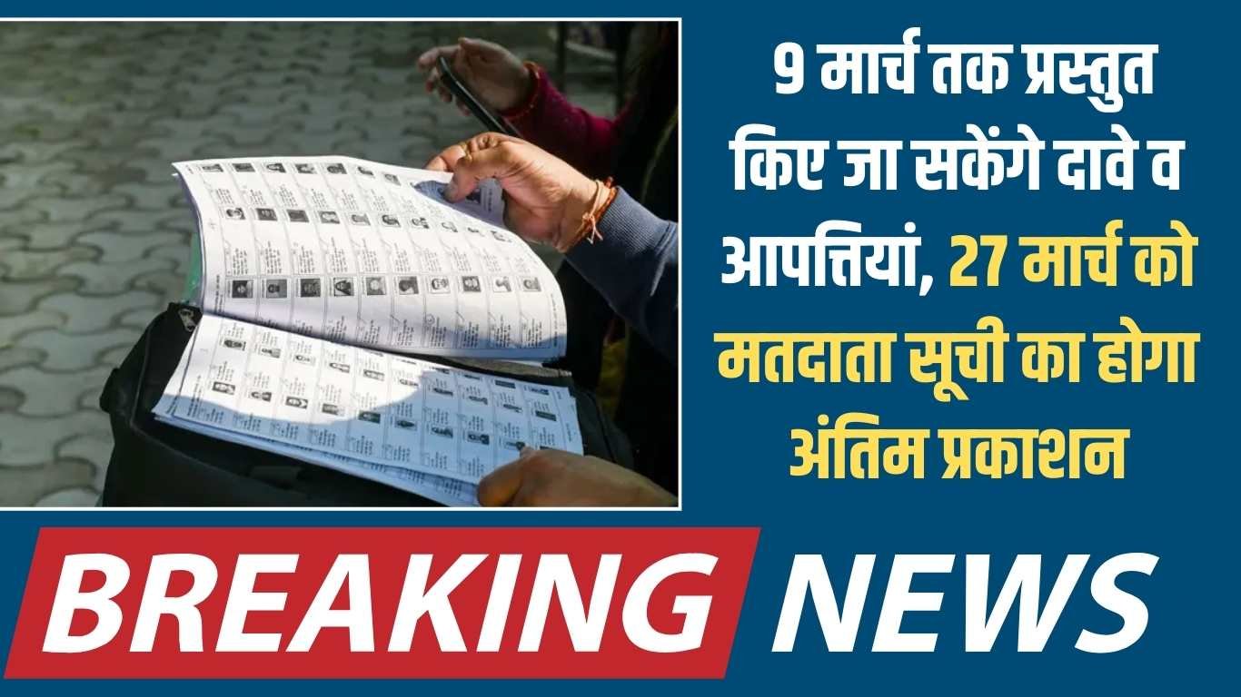 Jind Voter ID list: Claims and objections can be submitted till March 9, final voter list will be published on March 27.
