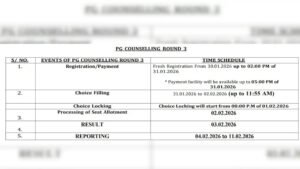 NEET PG Round 3 Counselling: NEET PG Round 3 counselling resumes, with fresh registrations and choice locking open.