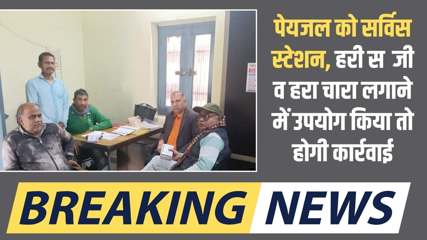 Drinking water service station: Action will be taken if drinking water is used for service station, planting green vegetables and green fodder.